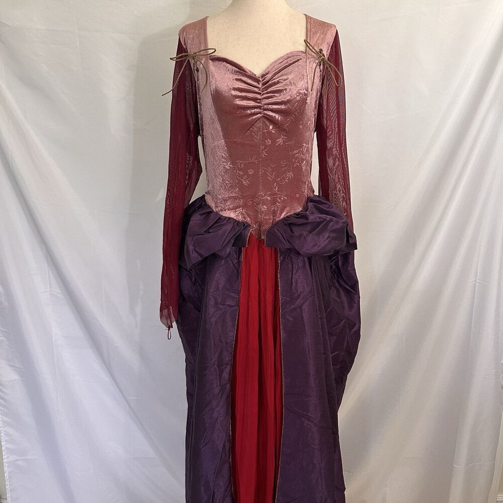 Womens Disney Hocus Pocus Cosplay Sarah Sanderson Costume Witch Dress XL